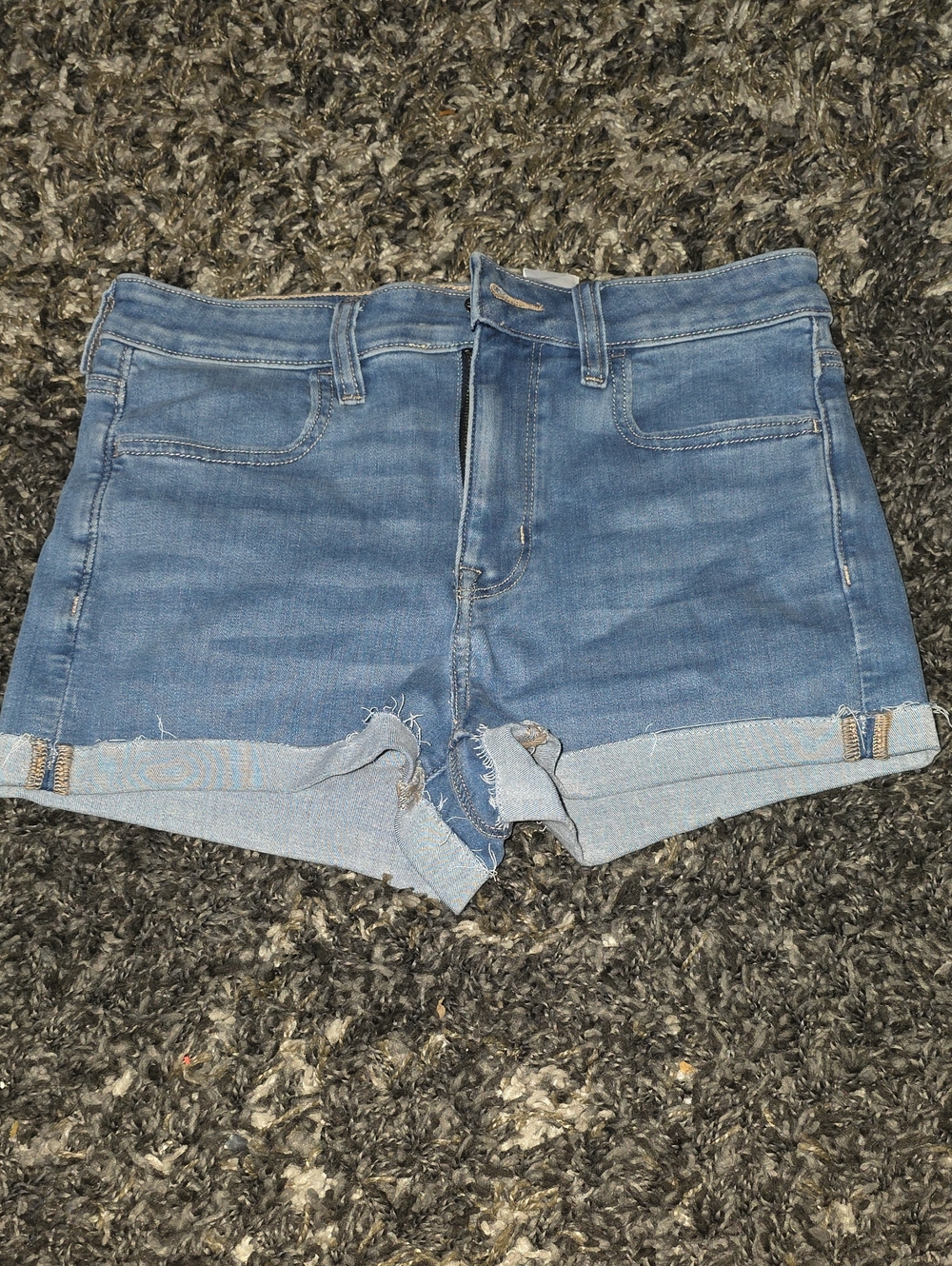 American Eagle Outfitters Light Blue Denim Roll-Cuff Shorts